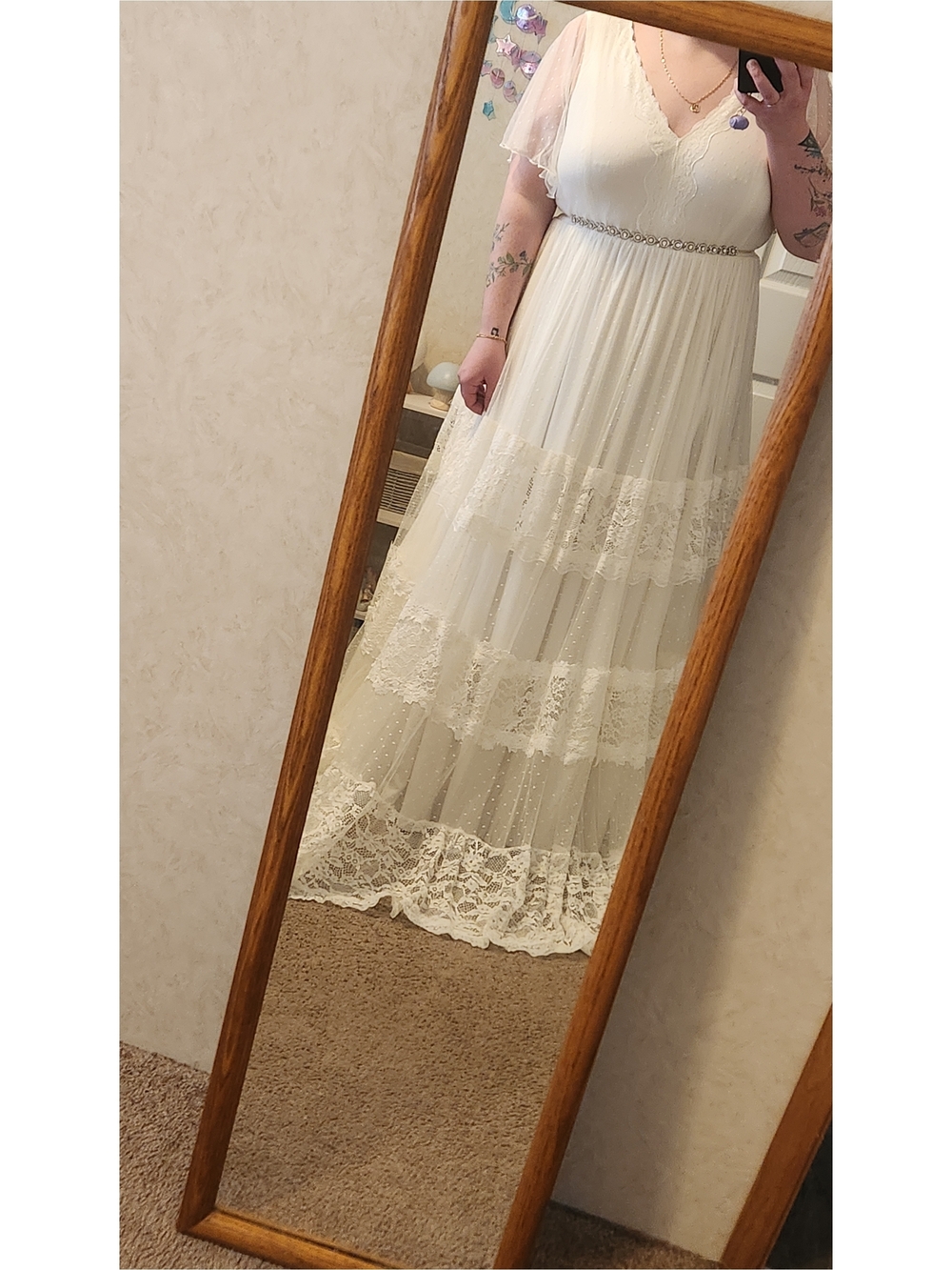 Torrid White Lace Tiered Maxi Dress Bridal/Wedding
